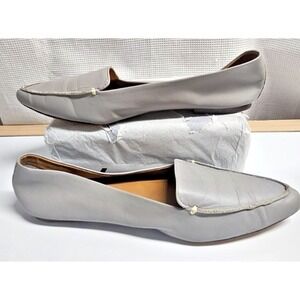 J.Crew women Edie loafters slip on‎ flats leather pointed toe US 8.5 gray
